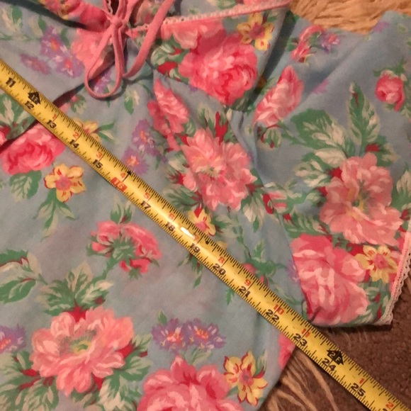 Vintage House Coat-Short Sleeve-Pink Floral-GUC-Lady Manhattan brand - Picture 13 of 16